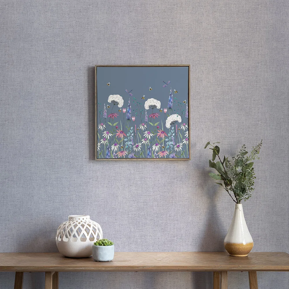 Hermione Framed Canvas Bluebell