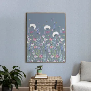 Hermione Framed Canvas Bluebell modern fashion rug  