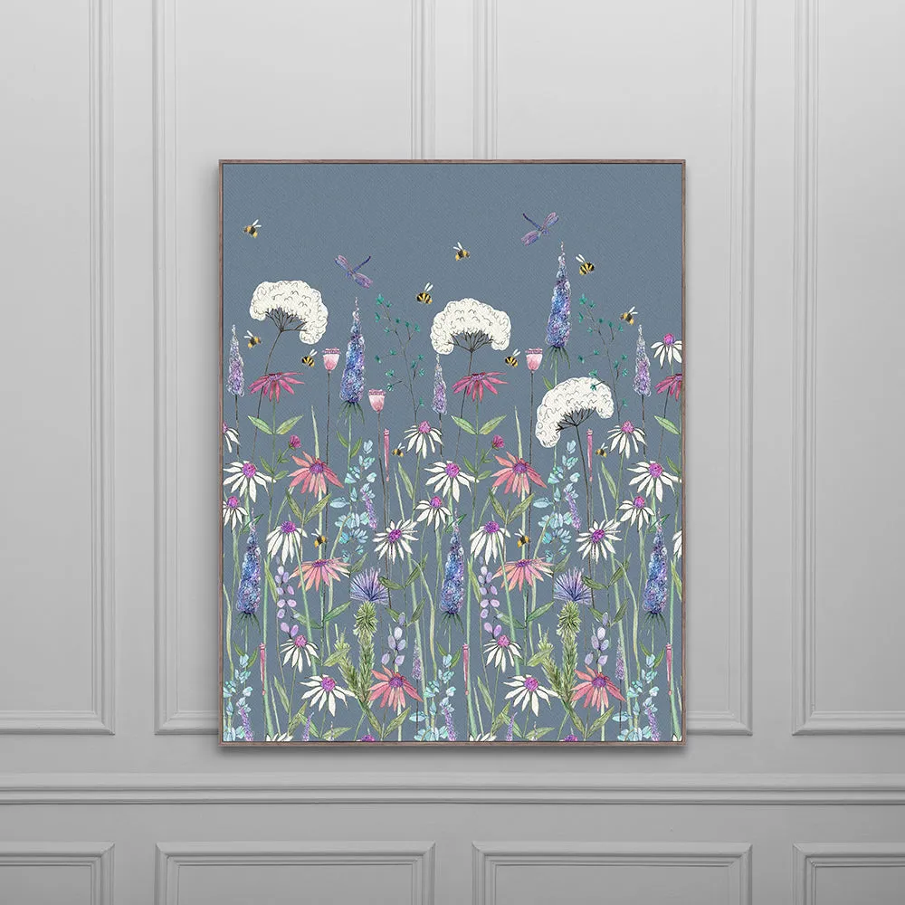 Hermione Framed Canvas Bluebell