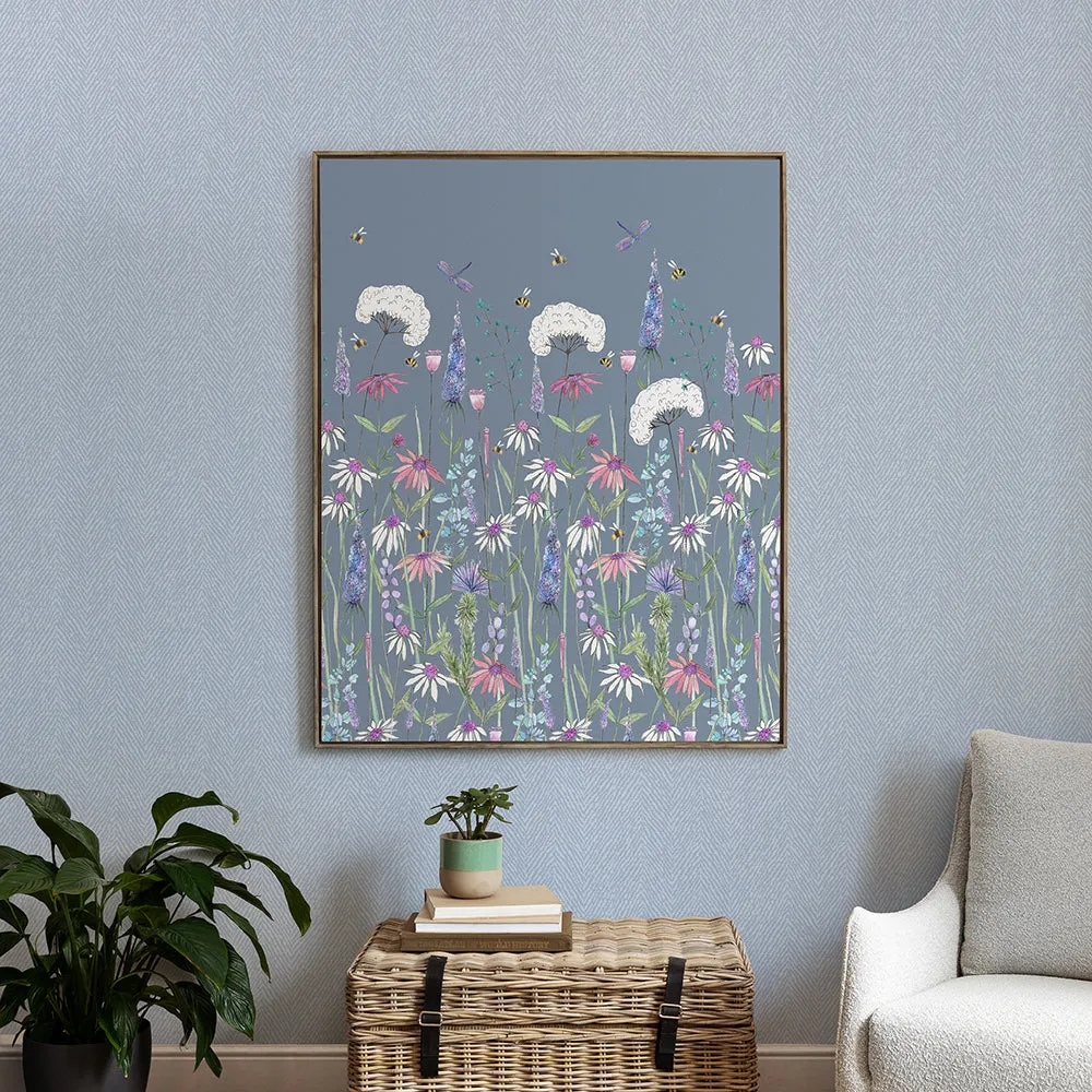 Hermione Framed Canvas Bluebell modern fashion rug  