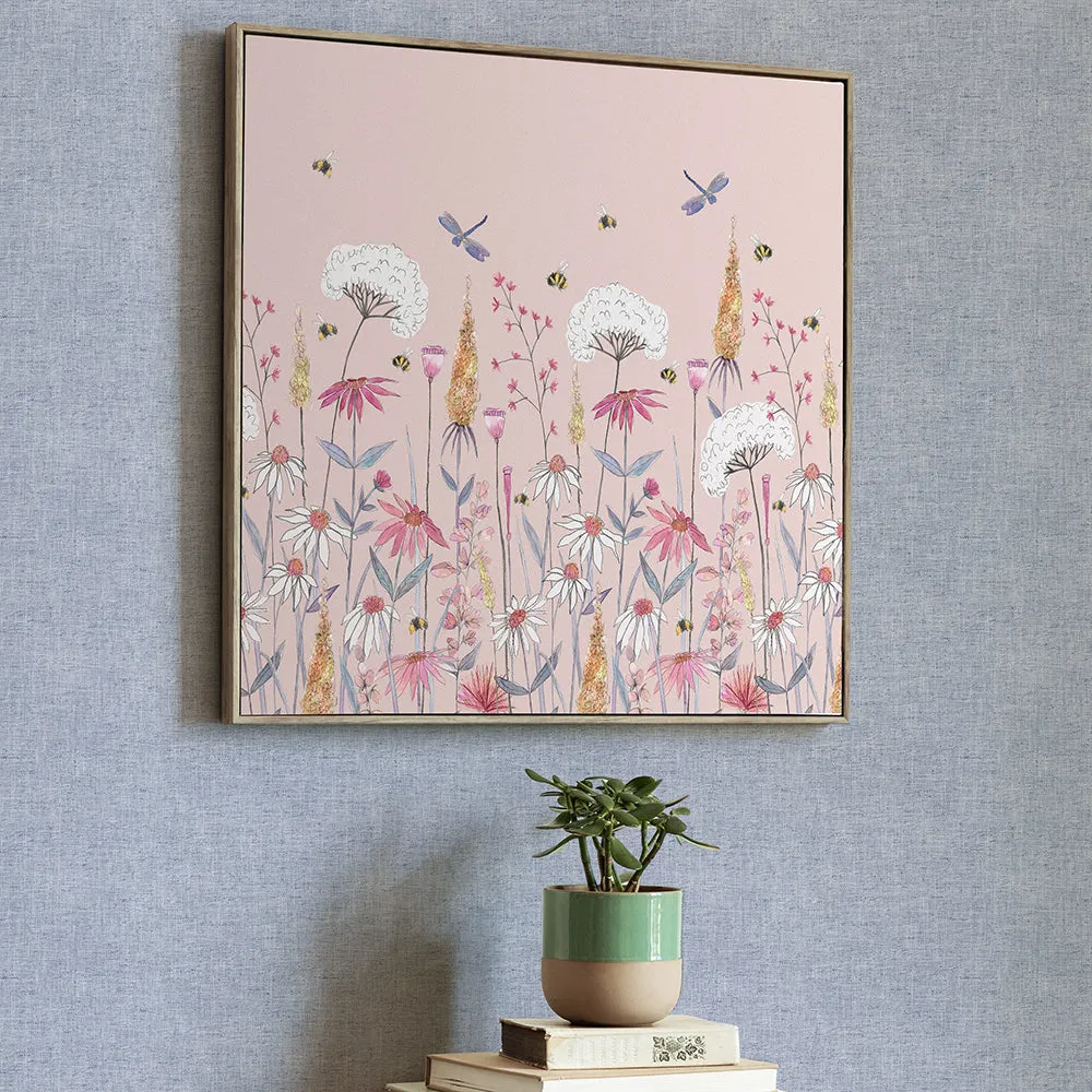 Hermione Framed Canvas Blush