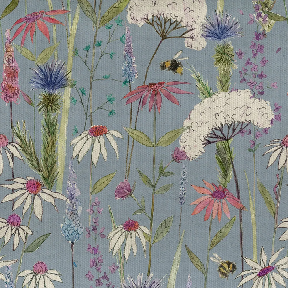 Hermione Printed Cotton Made to Measure Roman Blinds Bluebell