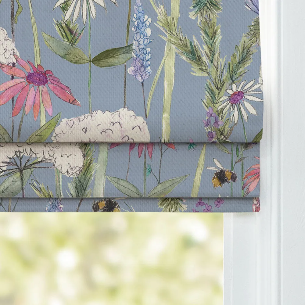 Hermione Printed Cotton Made to Measure Roman Blinds Bluebell