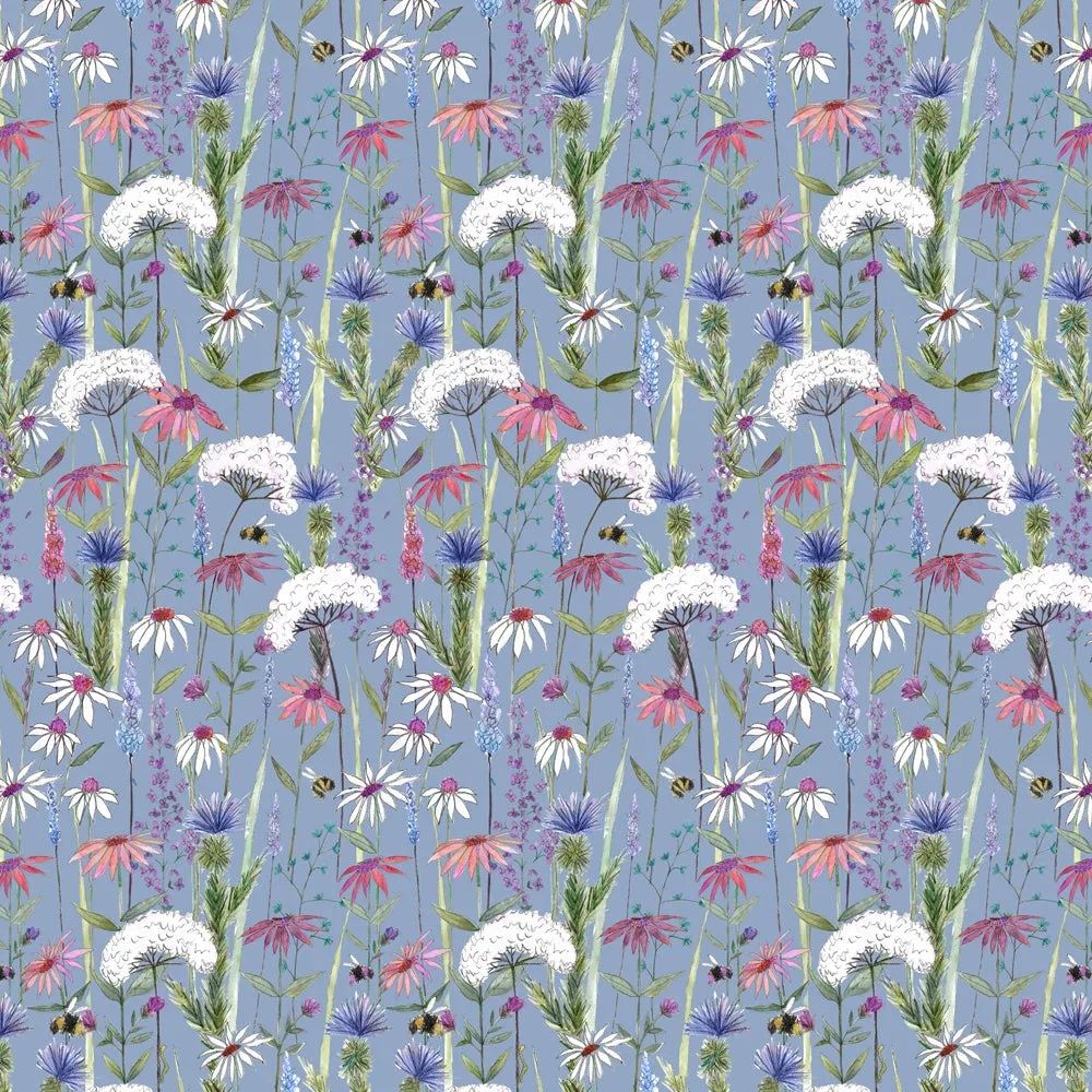 Hermione Printed Cotton Made to Measure Roman Blinds Bluebell