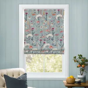 Hermione Printed Cotton Made to Measure Roman Blinds Cornflower chic floor carpet  