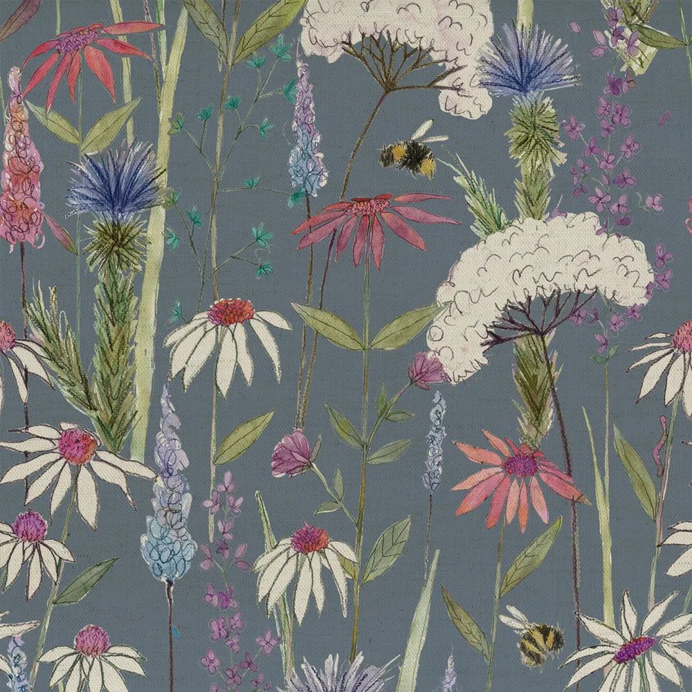 Hermione Printed Cotton Made to Measure Roman Blinds Indigo