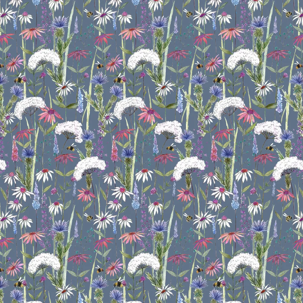 Hermione Printed Cotton Made to Measure Roman Blinds Indigo