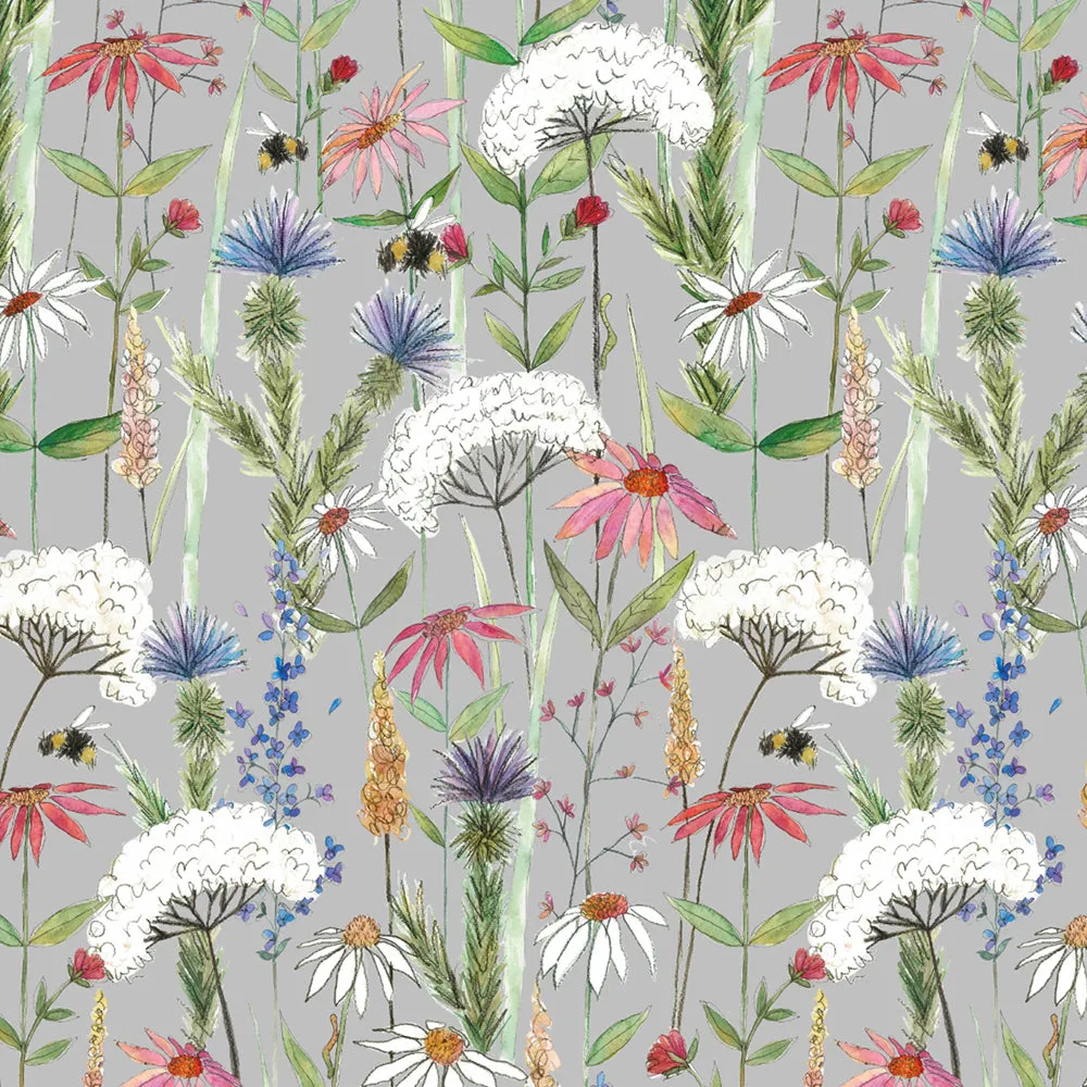 Hermione Printed Cotton Made to Measure Roman Blinds Silver