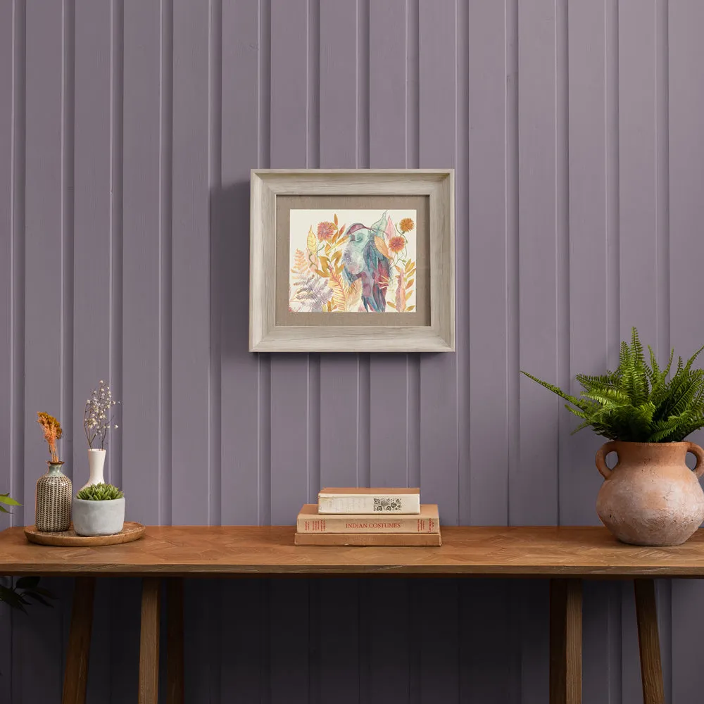 Heron Framed Print Birch/Linen