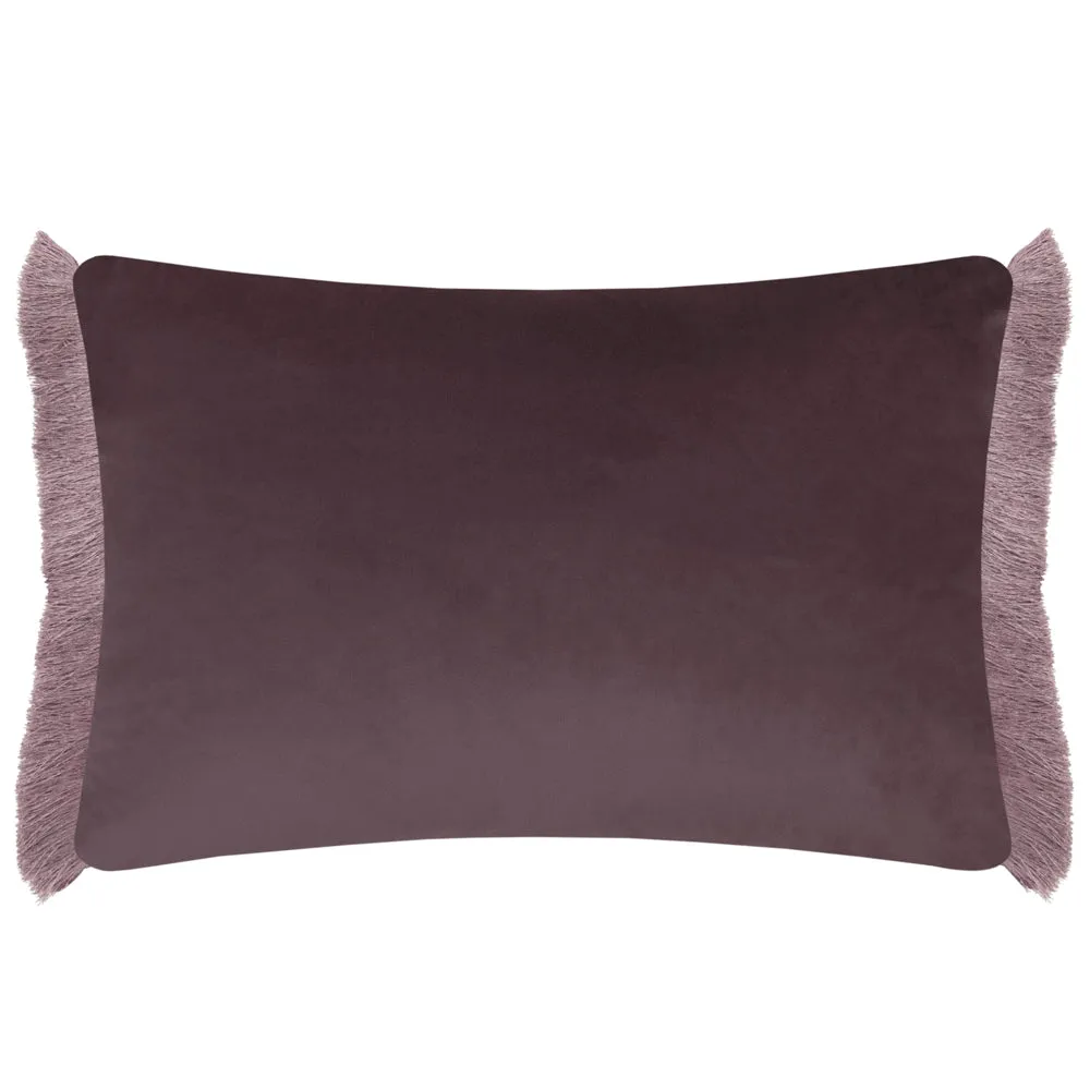 Hettie Printed Ruche Fringe Cushion Viola