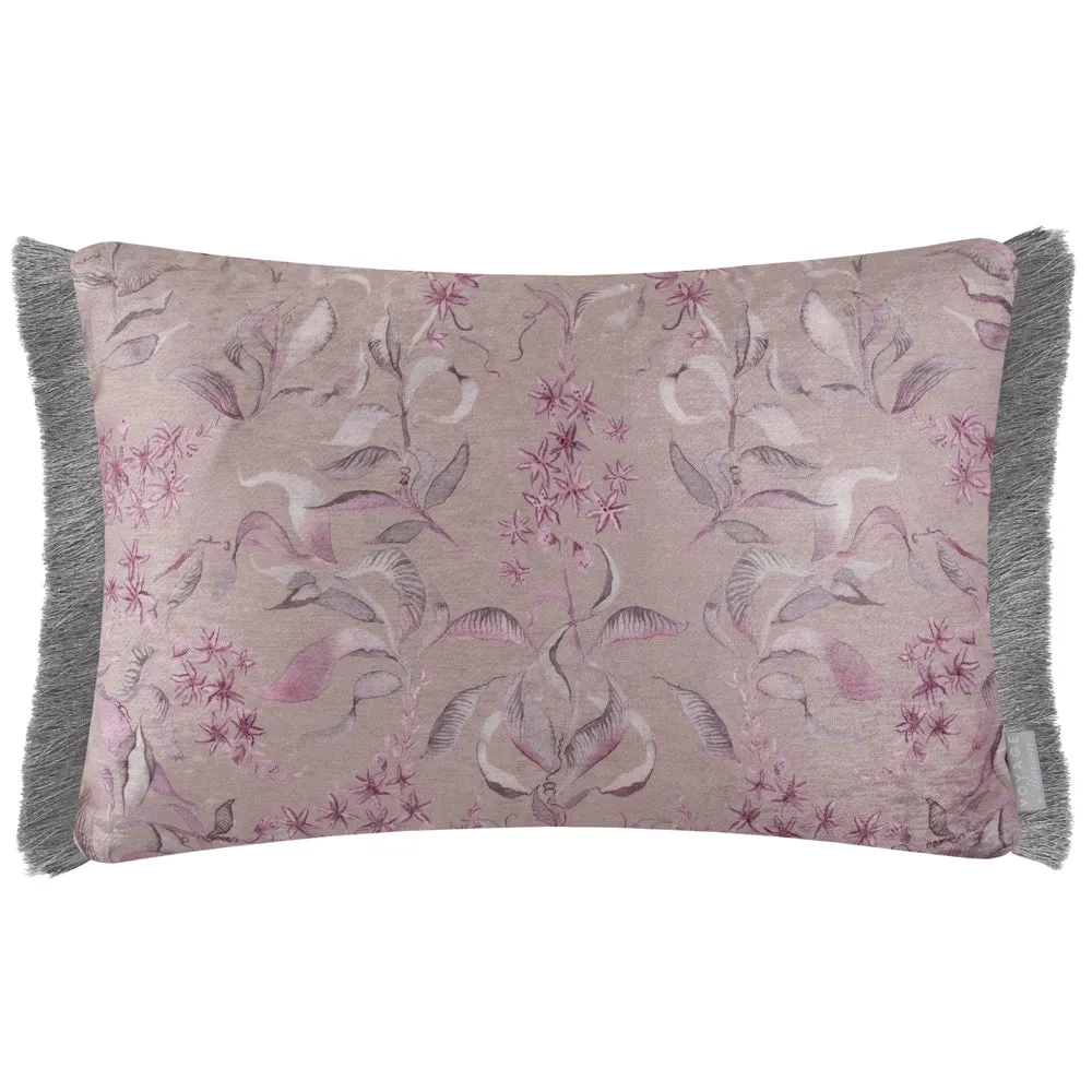 Hettie Printed Ruche Fringe Cushion Viola
