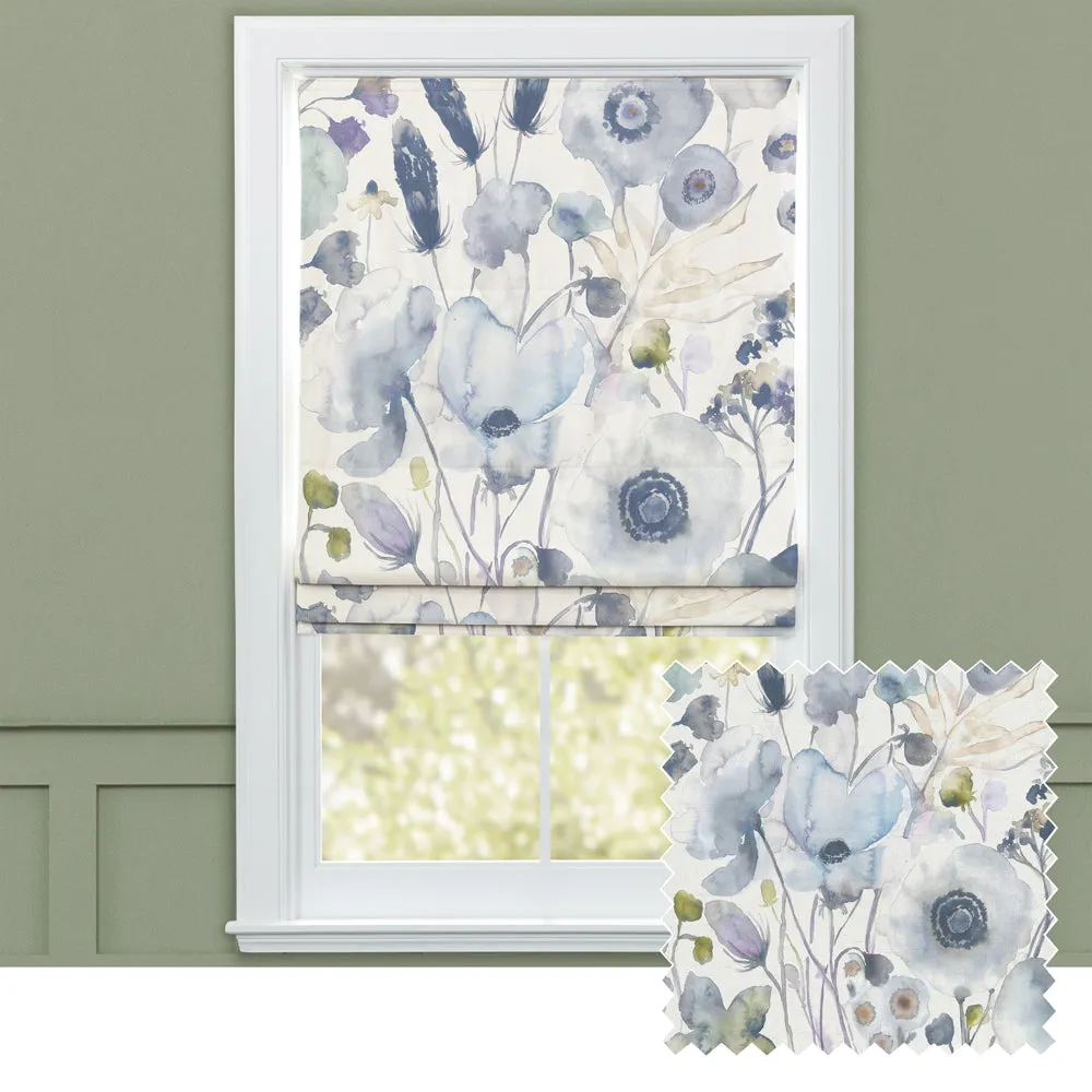 Hibbertia Printed Cotton Made to Measure Roman Blinds Crocus chic floor carpet  