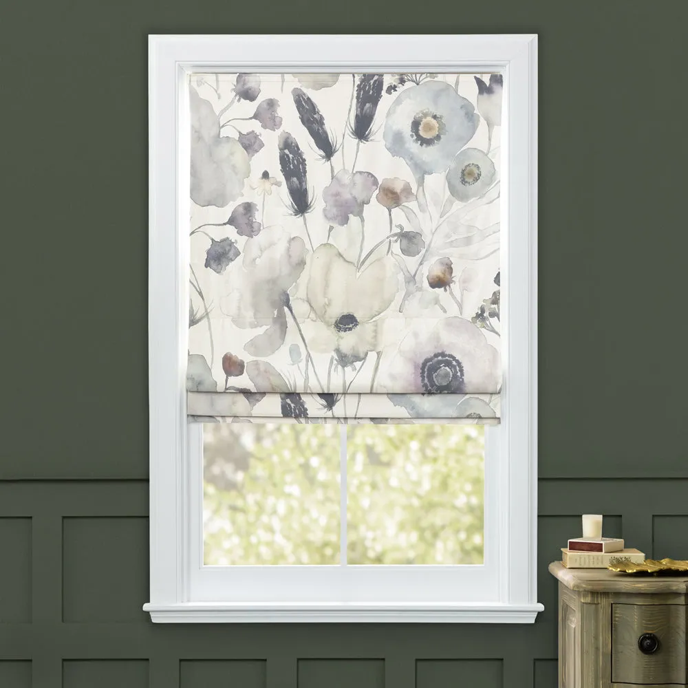 Hibbertia Printed Cotton Made to Measure Roman Blinds Haze/Cream
