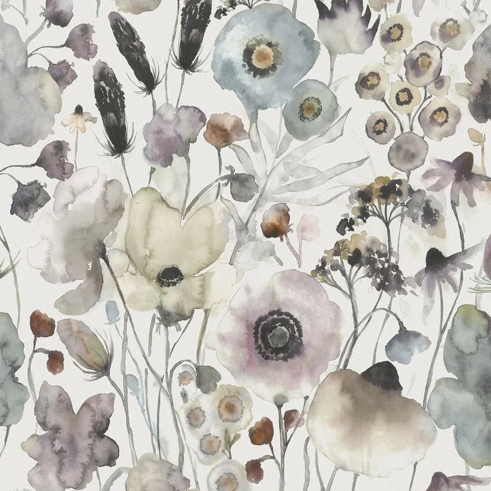 Hibbertia Printed Cotton Made to Measure Roman Blinds Haze/Cream