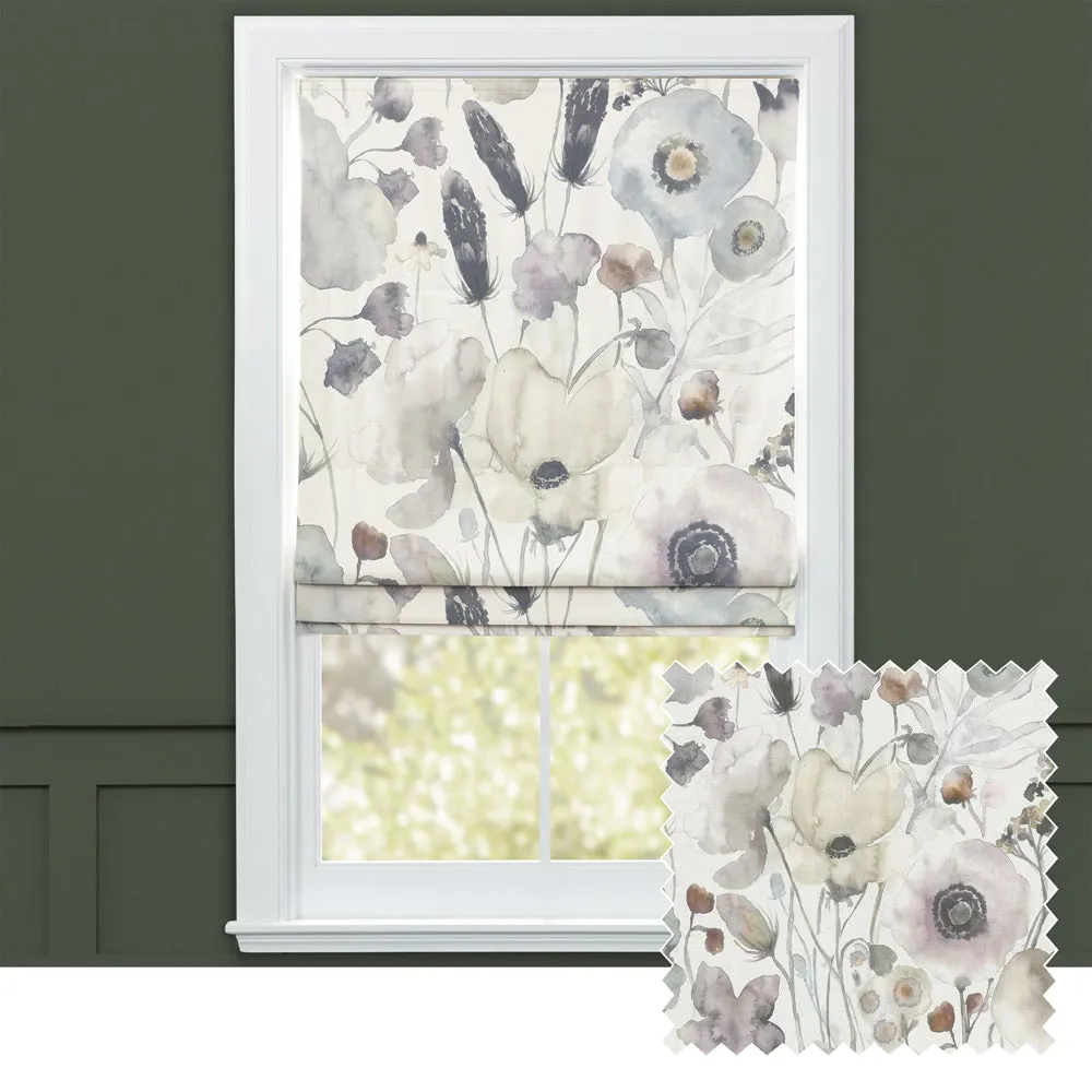 Hibbertia Printed Cotton Made to Measure Roman Blinds Haze/Cream chic floor carpet  