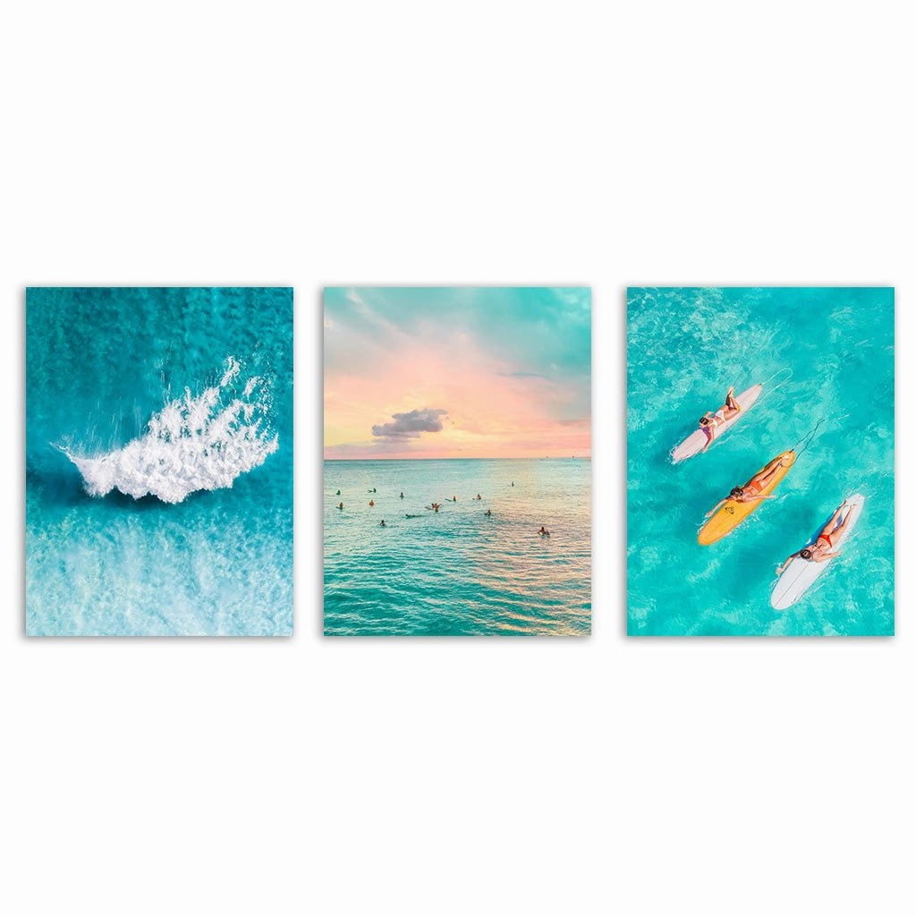 Holiday Feeling - Triptych by Jessica Loiterton framed mural artwork