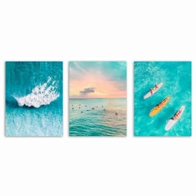 Holiday Feeling - Triptych by Jessica Loiterton framed mural artwork