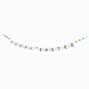 Hoppy Easter Friendship Bracelet Felt Garland minimalist art object  