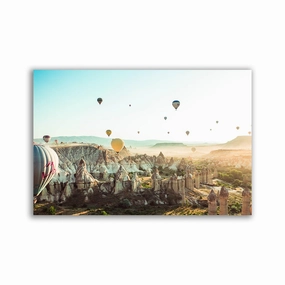 Hot air balloons framed mural artwork
