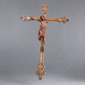 HUGE OAK CRUCIFIX AS FOUND artistic wall mural