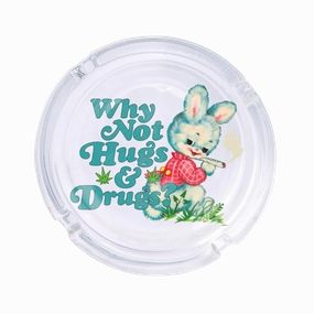 Hugs and Drugs Glass Ashtray minimalist art object  