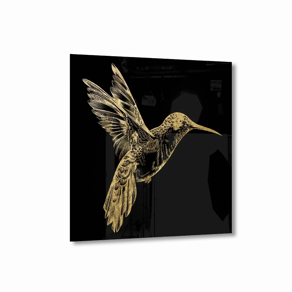 Humming-Bird Gold on Acrylic framed mural artwork