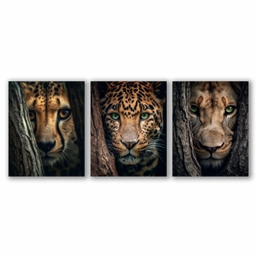 Hunting Big Cats - Tripty by Zenzdesign framed mural artwork