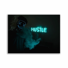 Hustle framed mural artwork