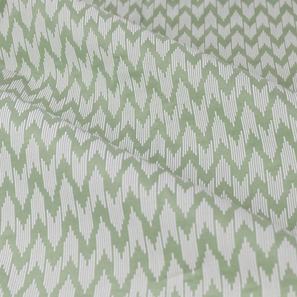 Hutton Jacquard Pencil Pleat Curtains Sage