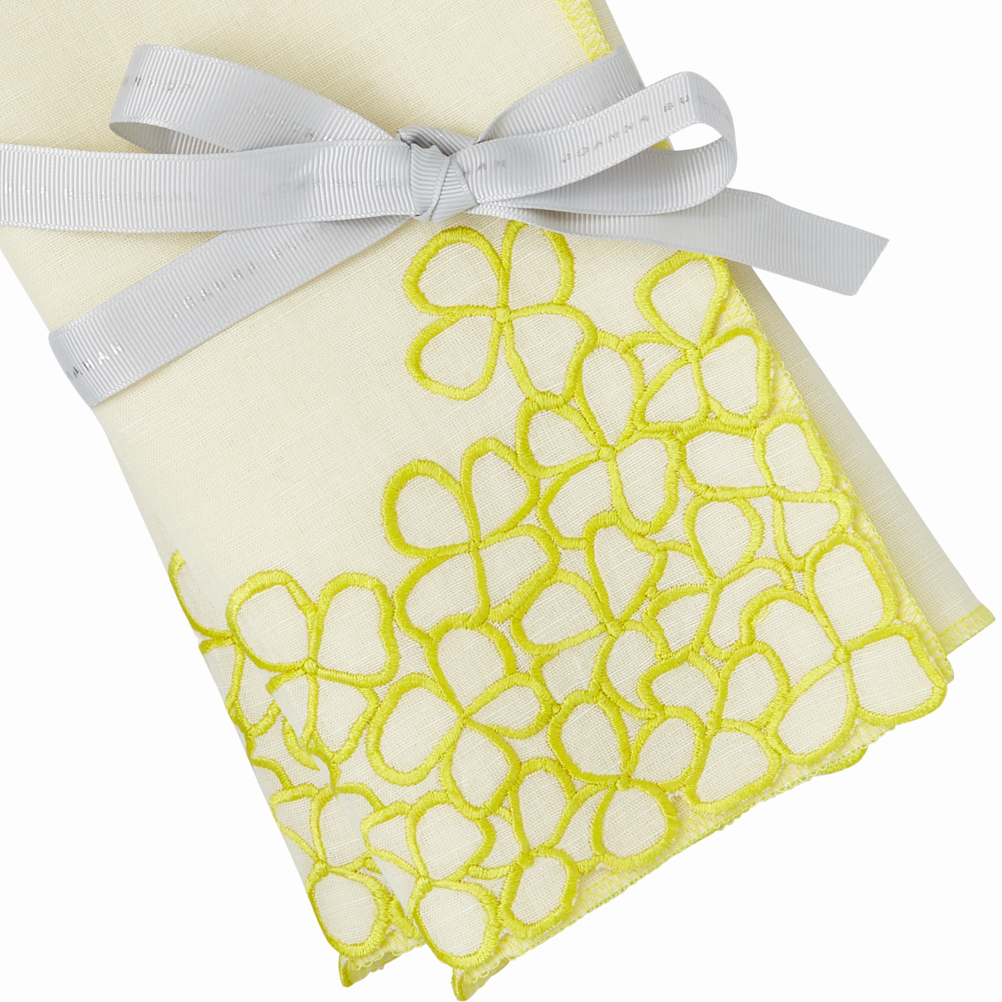 Hydrangea Dinner Napkins, Citrus, Set of Two