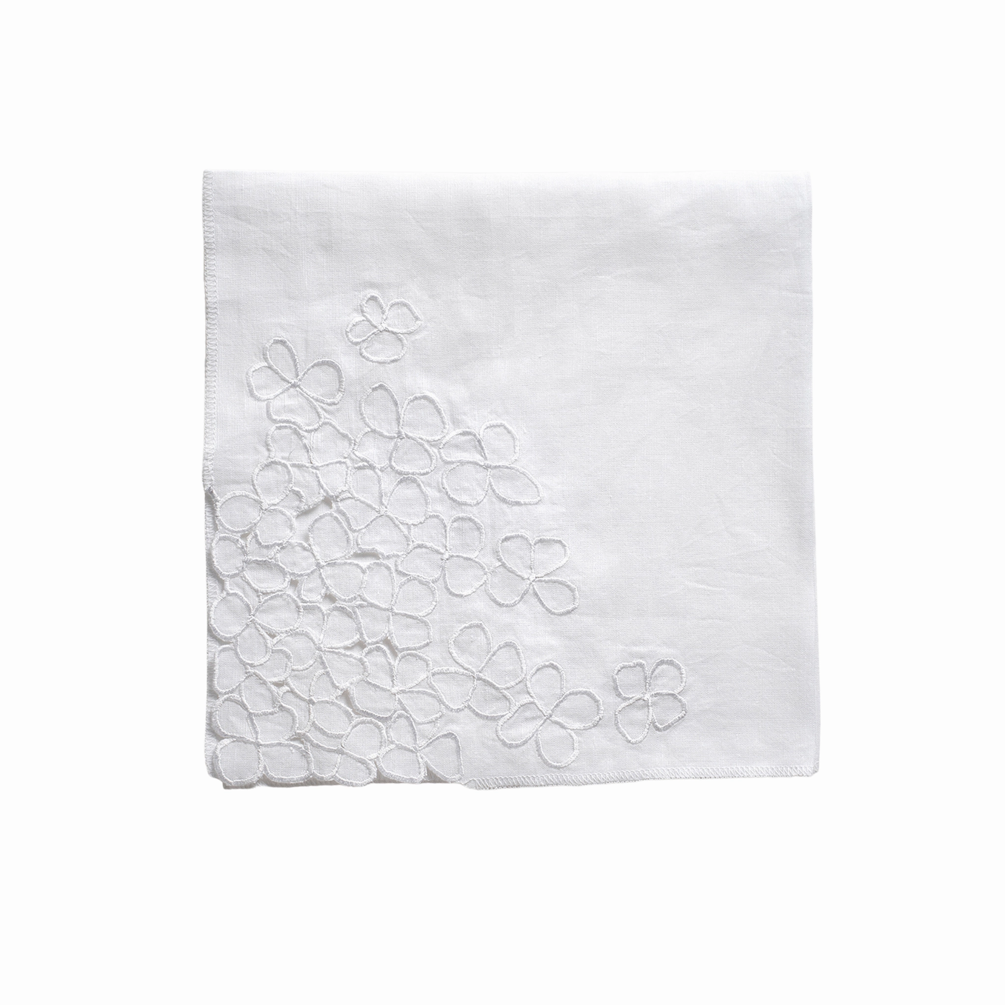 Hydrangea Dinner Napkins, White, Set of Two