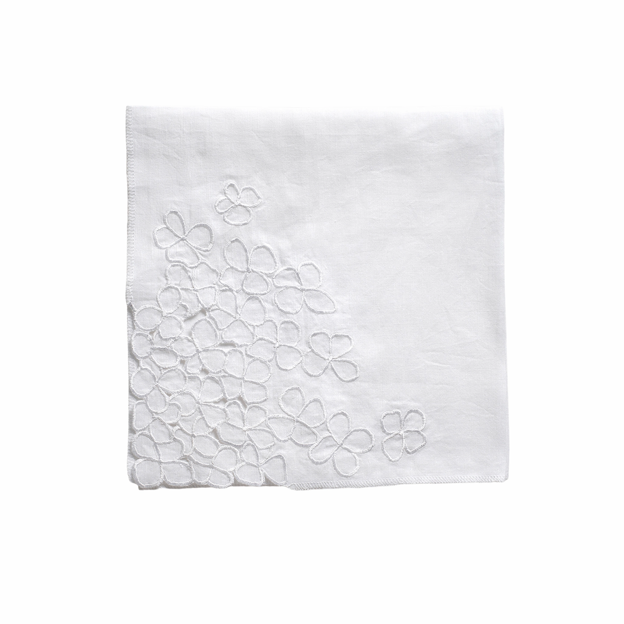 Hydrangea Dinner Napkins, White, Set of Two