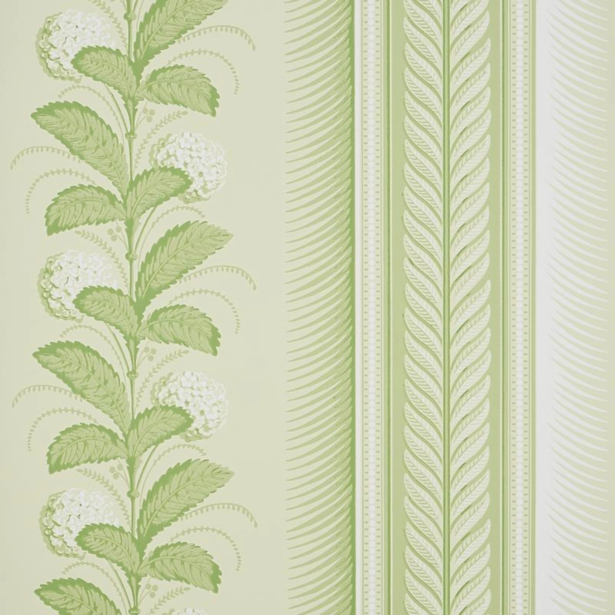 Hydrangea Drape in Green Wallpaper