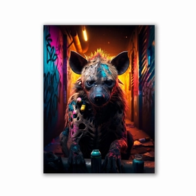 Hyena Graffiti by Zenzdesign framed mural artwork