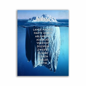 Iceberg of success framed mural artwork
