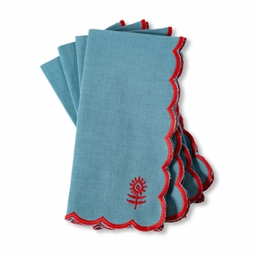 Icon Linen Napkins, Set of 4 in Aqua   Cherry mini desktop sculpture