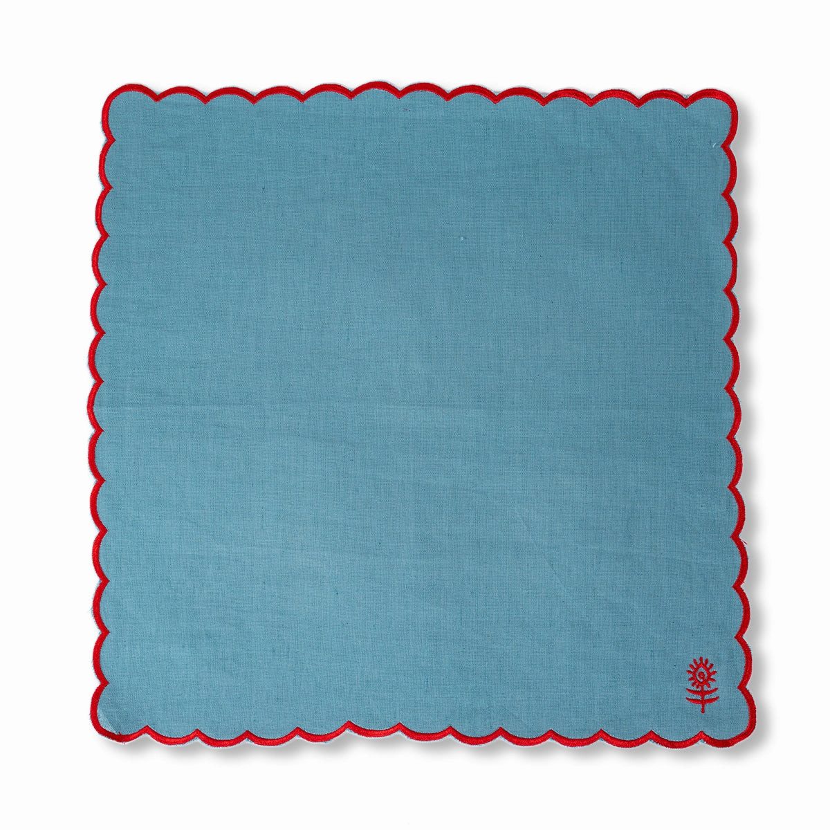 Icon Linen Napkins, Set of 4 in Aqua   Cherry