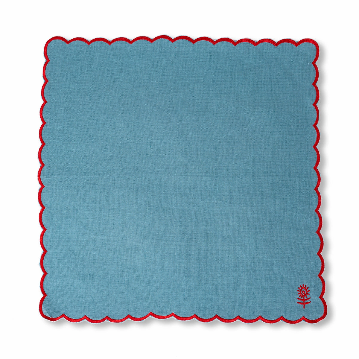 Icon Linen Napkins, Set of 4 in Aqua   Cherry