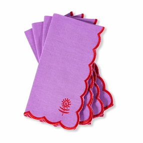 Icon Linen Napkins Set of 4 in Lilac   Cherry cute desktop display