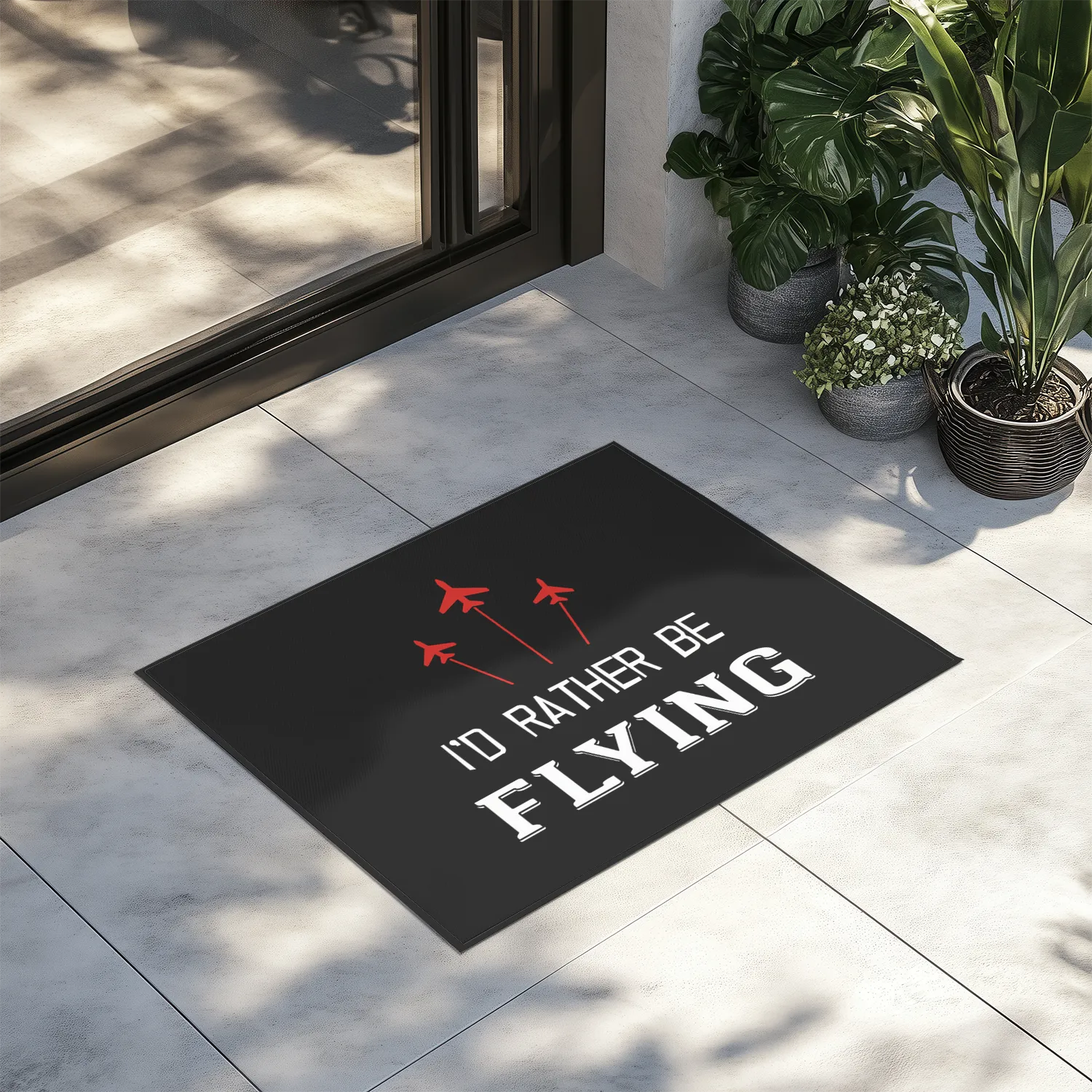 I'D Rather Be Flying Designed Door Mats door entrance rug