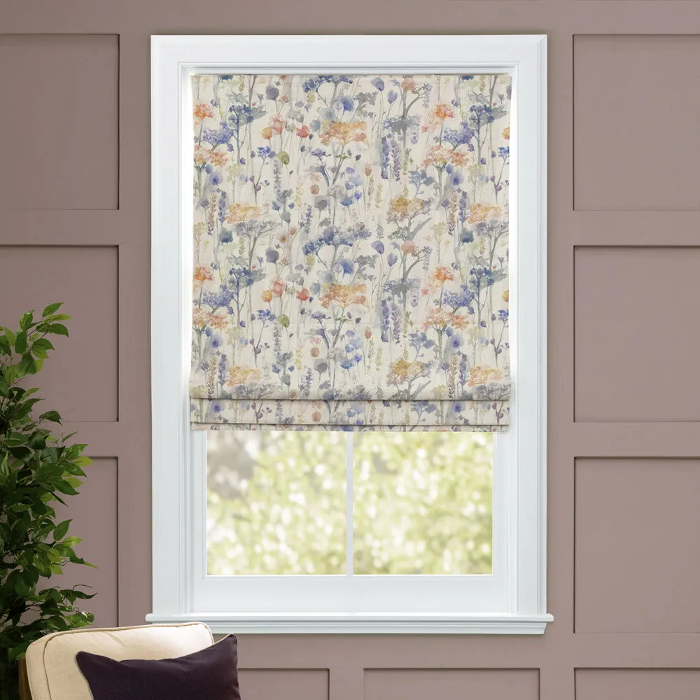 Ilinizas Printed Cotton Made to Measure Roman Blinds Clementine Natural