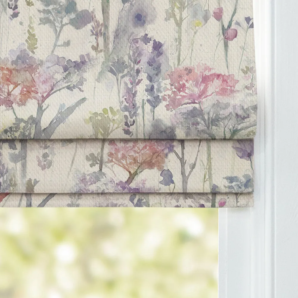 Ilinizas Printed Cotton Made to Measure Roman Blinds Coral Natural