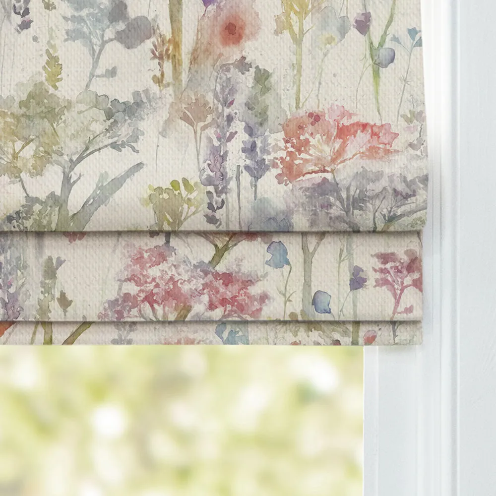 Ilinizas Printed Cotton Made to Measure Roman Blinds Poppy Natural