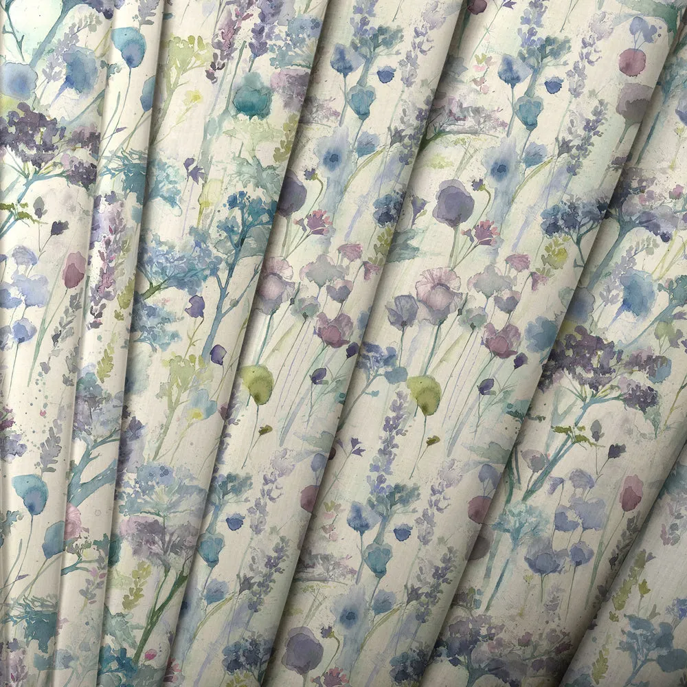 Ilinizas Printed Cotton Made to Measure Roman Blinds Violet Natural