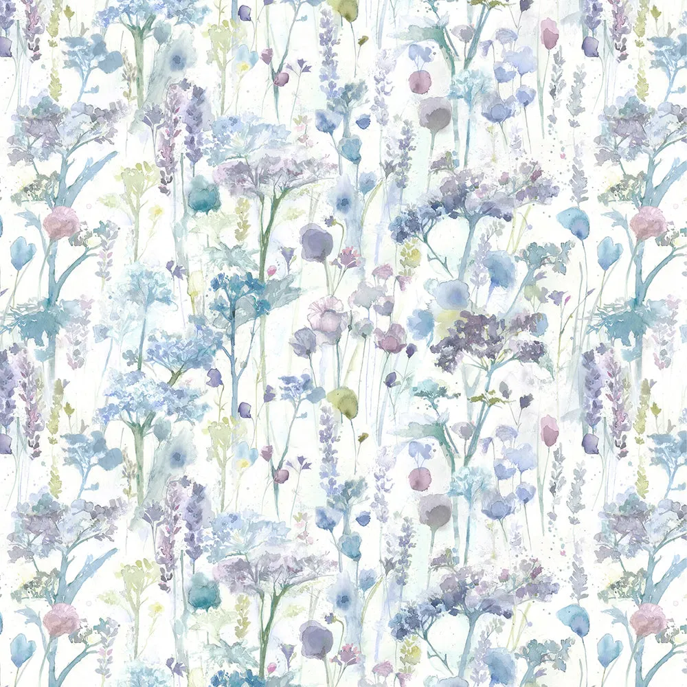 Ilinizas Printed Cotton Made to Measure Roman Blinds Violet Natural