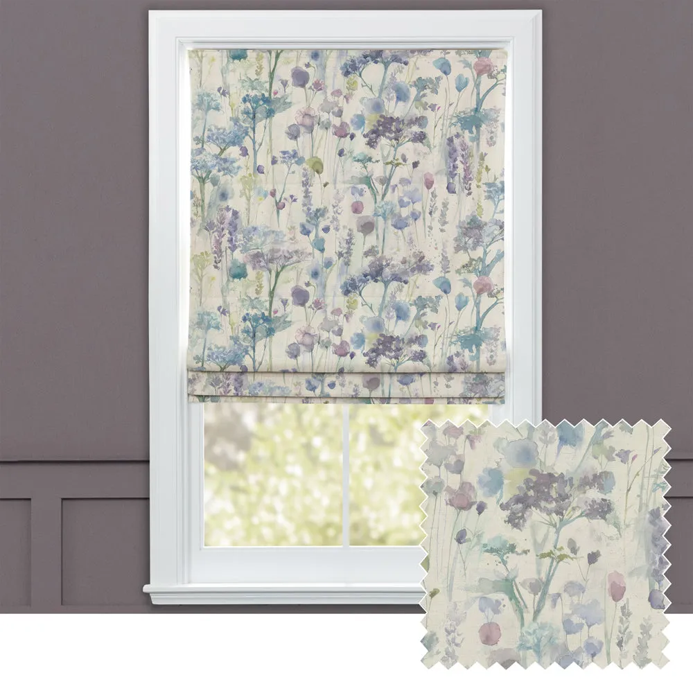 Ilinizas Printed Cotton Made to Measure Roman Blinds Violet Natural chic floor carpet  