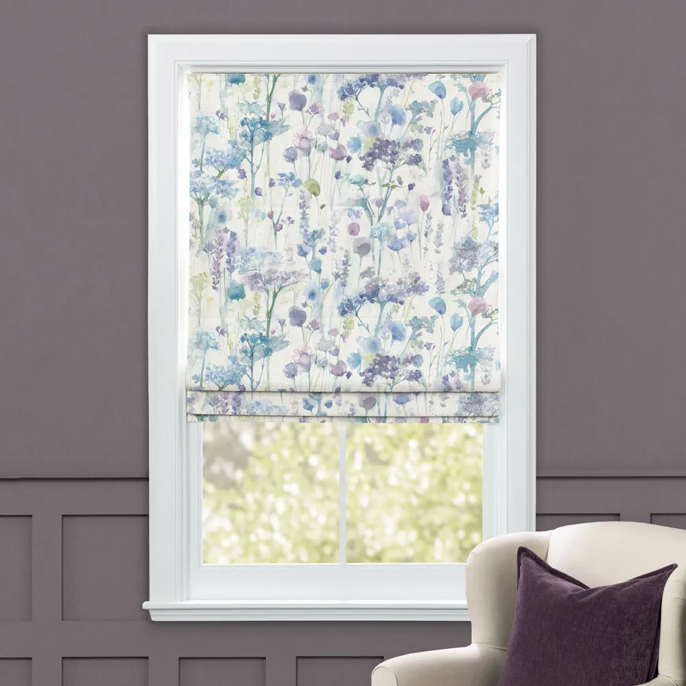 Ilinizas Printed Cotton Made to Measure Roman Blinds Violet