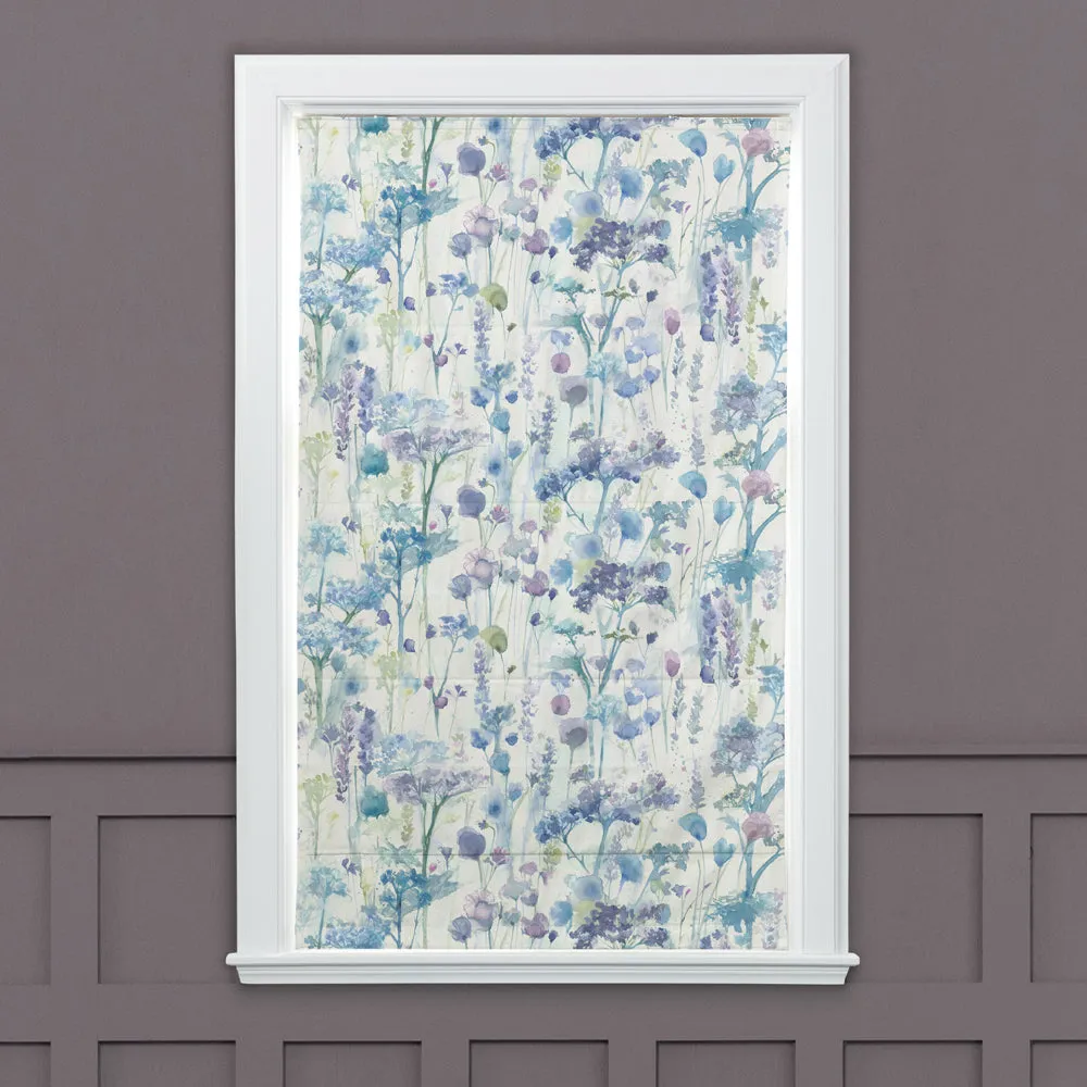 Ilinizas Printed Cotton Made to Measure Roman Blinds Violet