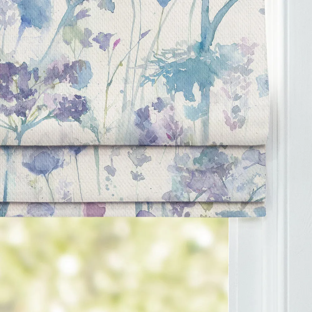 Ilinizas Printed Cotton Made to Measure Roman Blinds Violet
