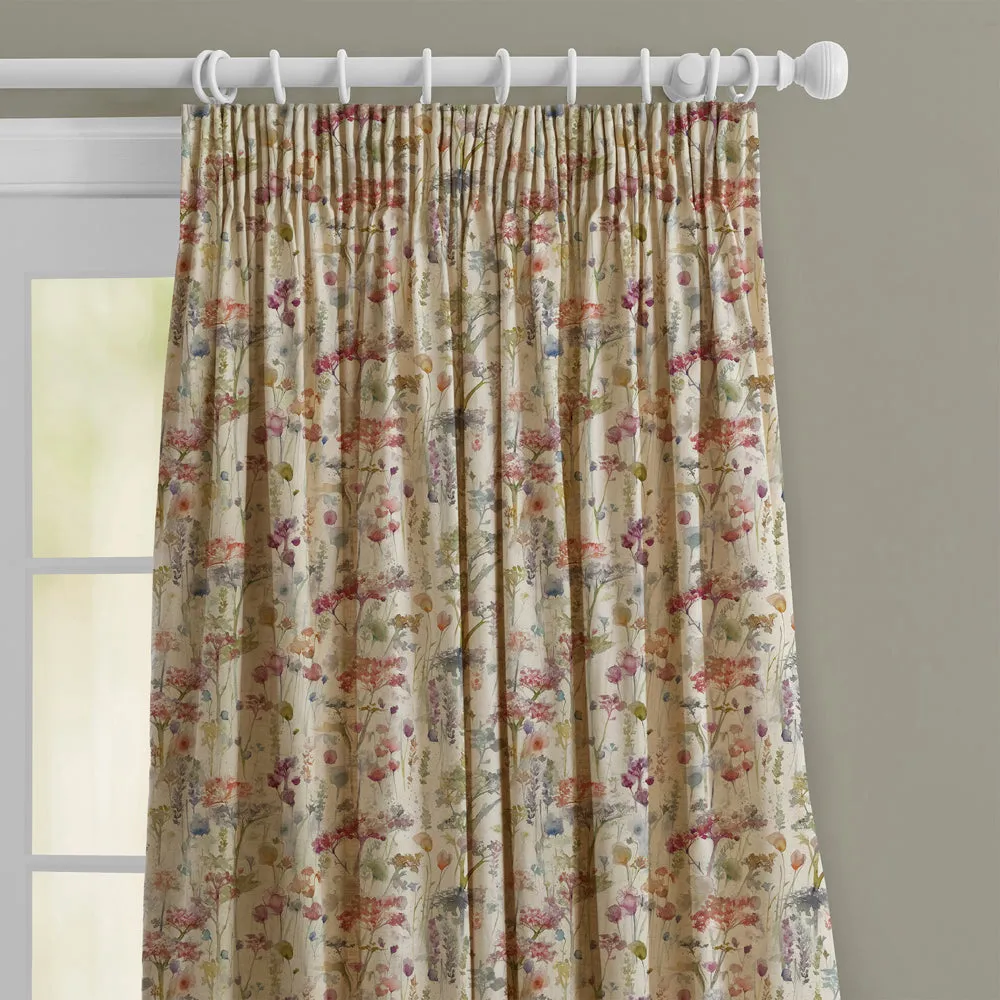 Ilinizas Printed Pencil Pleat Curtains Poppy/Natural